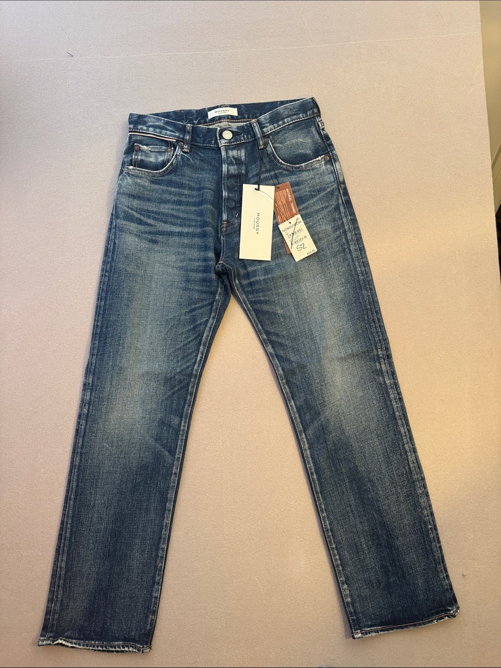 Moussy Vintage MV Farwell Straight Jeans Size 27 Made in Japan NWT